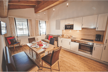 Wohnbereich der Appartements Alpine Active