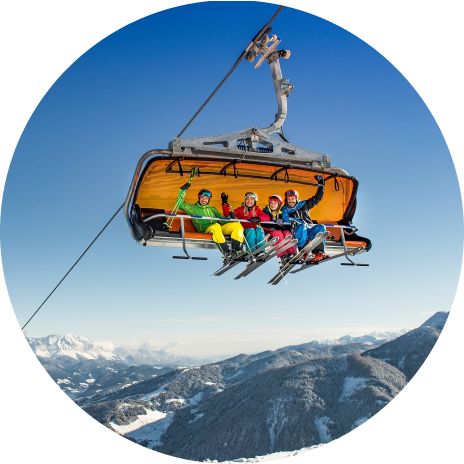 Skifahrer auf dem Lift in Flachau © Flachau Tourismus / Markus Berger